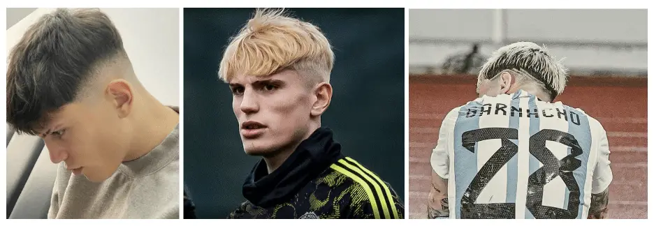 A compilation of Alejandro Garnacho’s different haircuts over the years