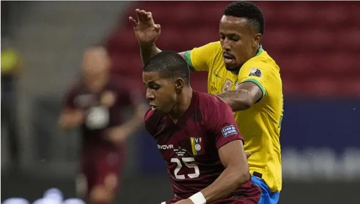 Eder Militao for Brazil against Venezuela in Copa America