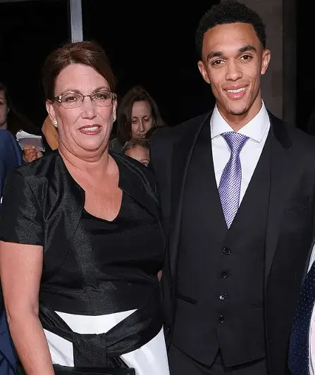 Trent Alexander-Arnold alongside his mother Dianne Alexander