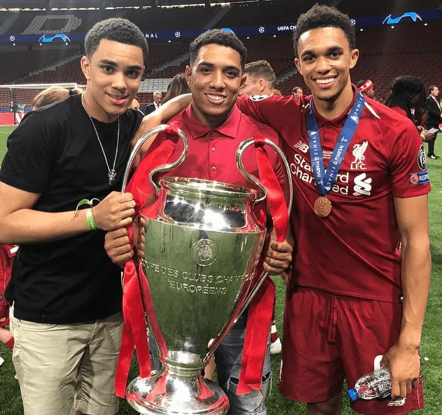 Trent Alexander-Arnold with his two brothers, Marcel A-A (Left) and Tyler A-A (Middle)