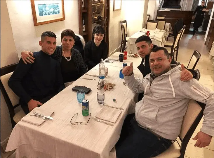 Cristian Romero with his family.