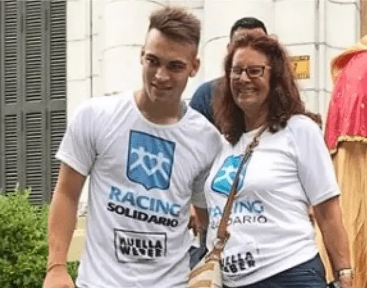 Lautaro Martinez with his mother