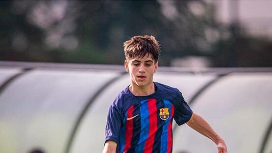 Pau Victor’s younger brother playing for FC Barcelona’s under-18.