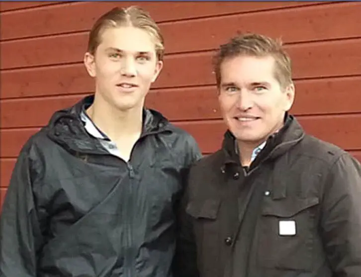 Viktor with his father.