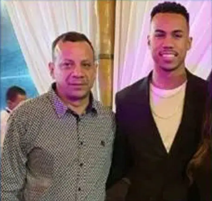 Gabriel Magalhaes with his father, Marcelo. 