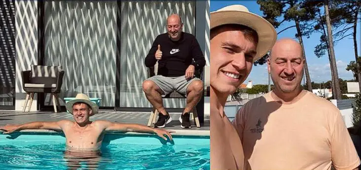 Manuel Ugarte enjoying his vacation with his dad. 