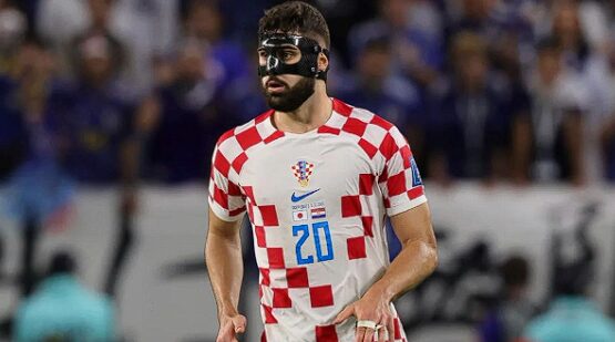 Josko Gvardiol playing for his national team, Croatia.