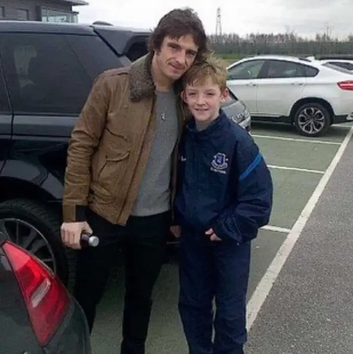 Little Anthony Gordon meeting his idol, Leighton Baines.