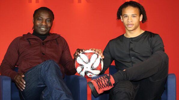 Leroy Sane with his father.